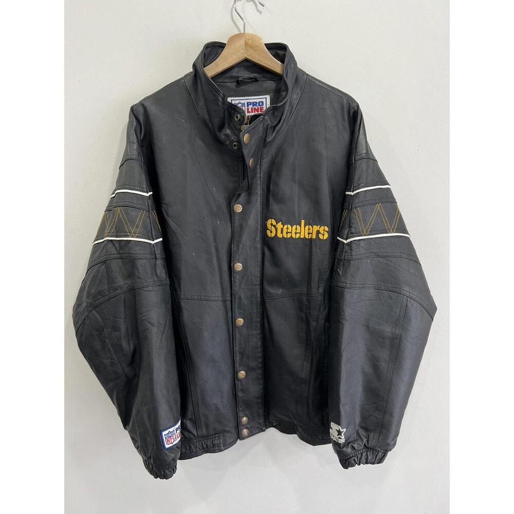 Vintage Pittsburgh Steelers Starter Leather Jacket nfl